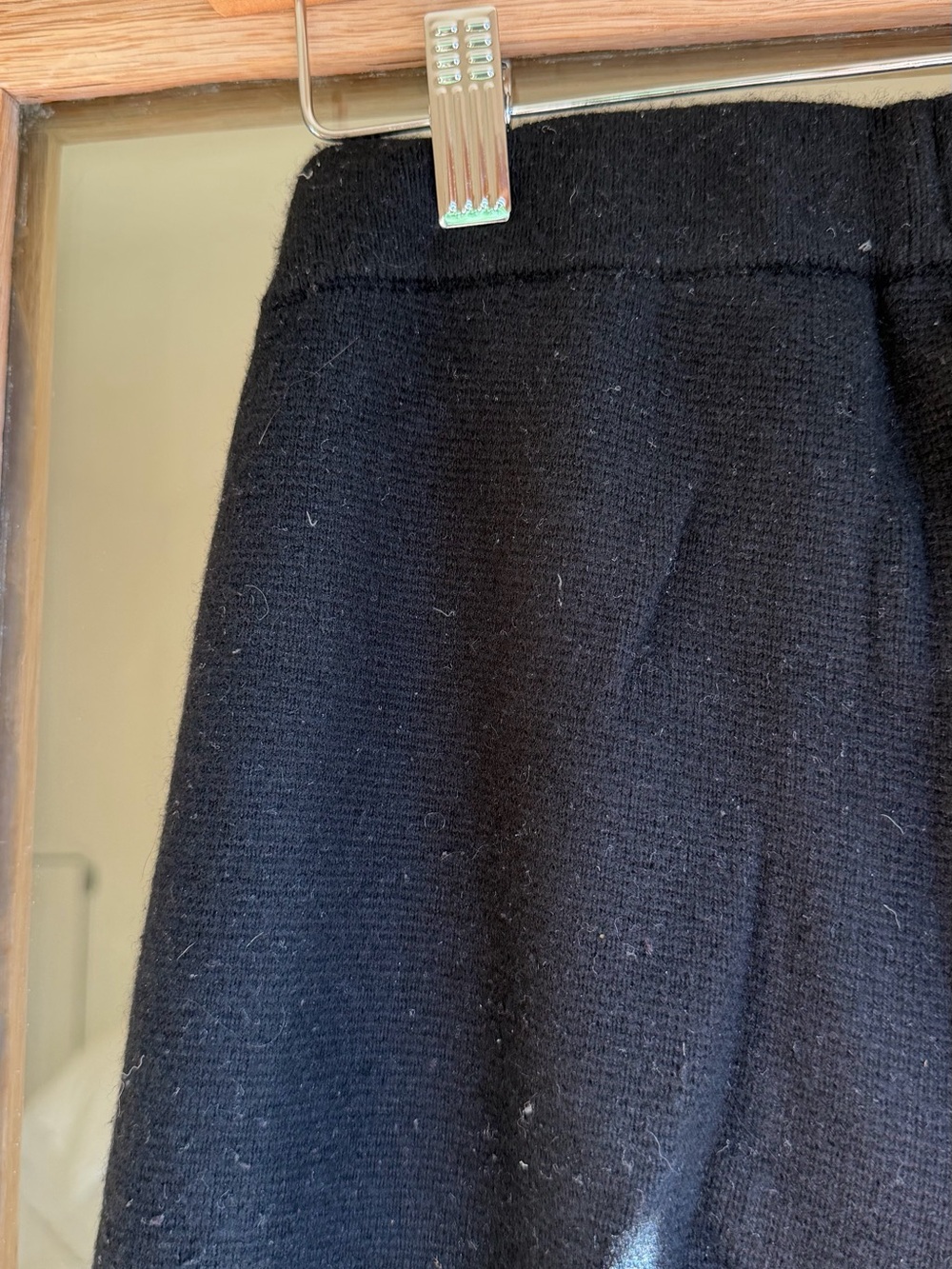 KILTE Wide-Leg Black Women's Pants - Minimal High-Rise TrousersWASHABLE CASHMERE - Picture 9 of 10